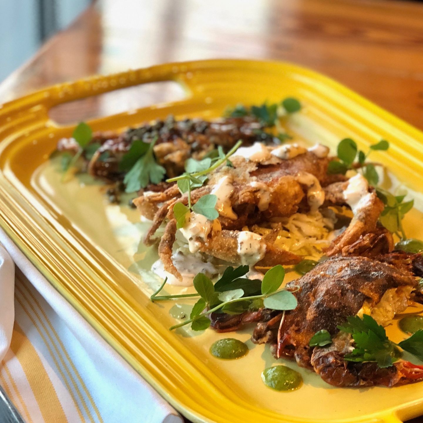 Soft-shell crab dish at The Grocery